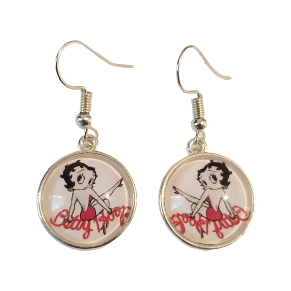 Handcrafted Betty Boop Earrings - Picture 1 of 4